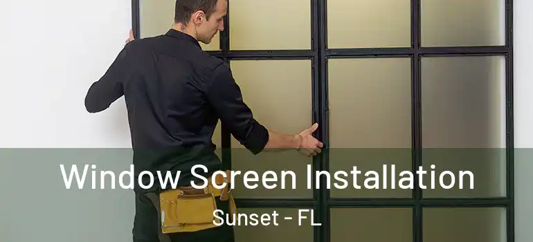 Window Screen Installation Sunset - FL